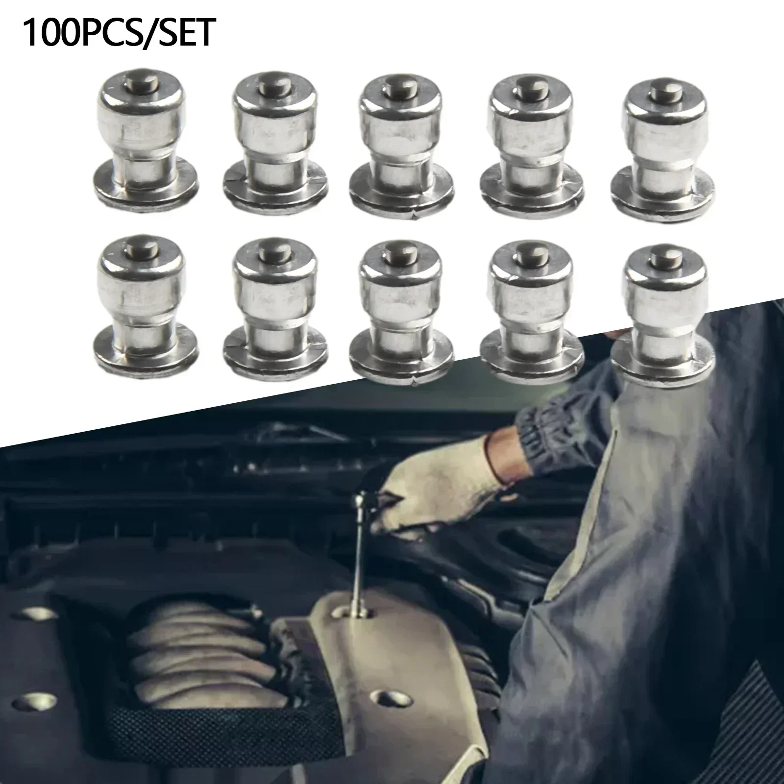 100pcs Aluminum Tire Studs, Screw-In Car Truck ATV Wheel Snow Spikes For Winter 8*10mm Tire Screws Carbide Snow Nails Car Tire