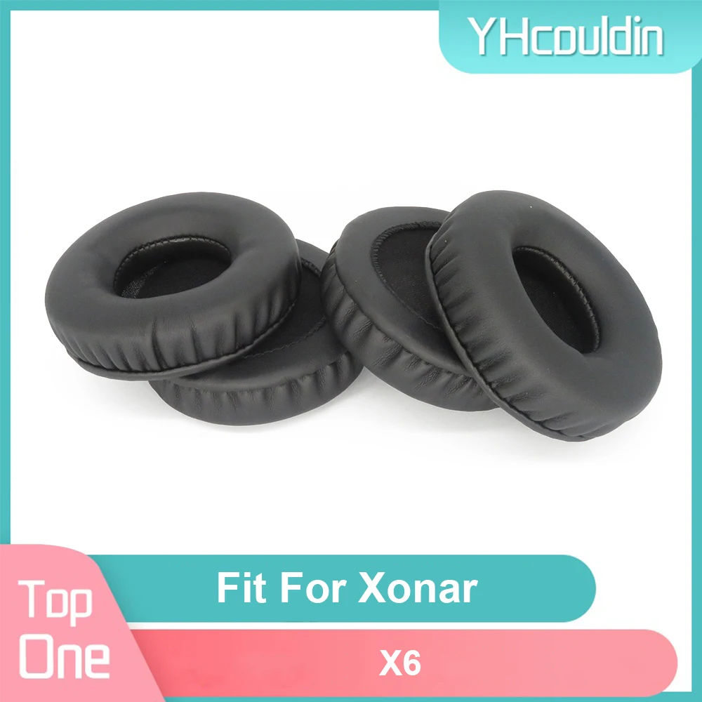 Nút Tai Nghe Bằng Cho Xonar X6 Tai Nghe Earcushions PU Miếng Lót Mềm Mại Xốp Đệm Tai Đen