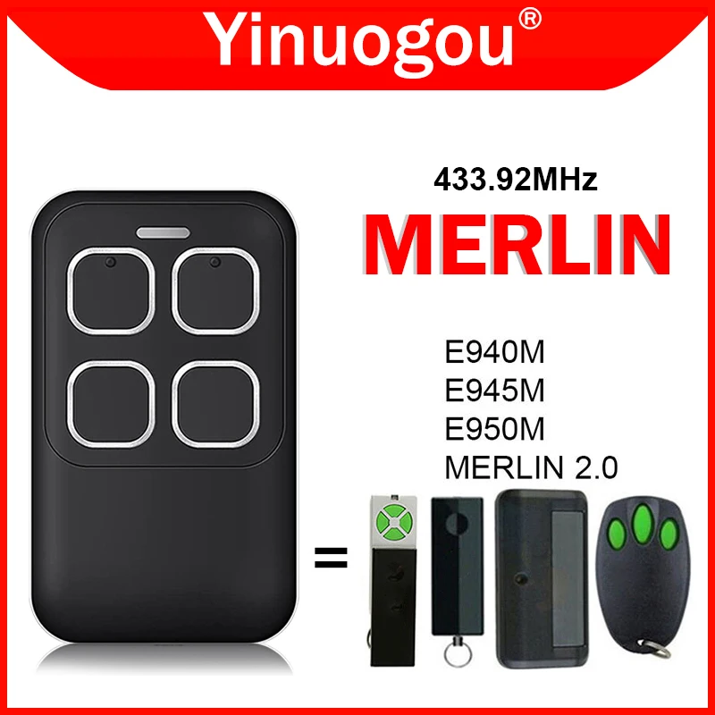 MERLIN E940M E945M E950M Control remoto para puerta de garaje 433,92 MHz MERLIN 2,0 Control remoto transmisor de comando para abrepuertas de garaje