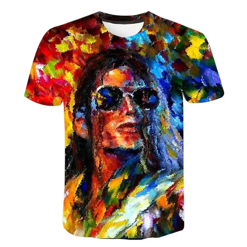 Estate New Michael Jackson 3D magliette Casual Streetwear Boy Girl Kids Fashion manica corta uomo donna ChildrenSweat camicie