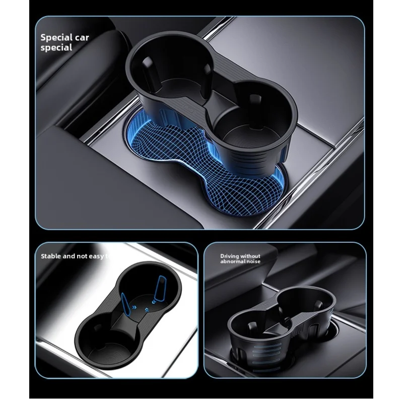 Silicone Cup Holder Storage Limiter Anti-Shake Fixed Insert For Model 3/Y Interior Accessories