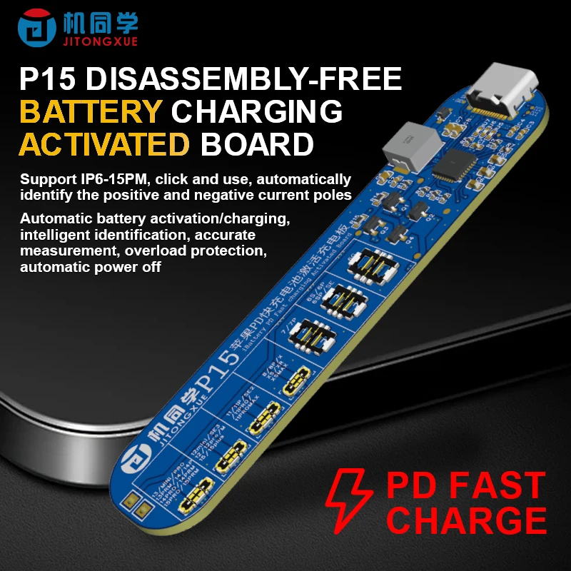 Jitongxue  JTX P15 Disassembly-Free Battery Charging Activation Board For Ip 6-15PM With PD Fast Charging, Activated Battery