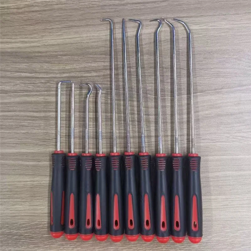 المهنية 10 قطعة المضادة للانزلاق هوك اختيار مجموعة النفط ختم أداة إزالة الصواميل طوقا مجتذب إصلاح السيارات مفك هوك أداة