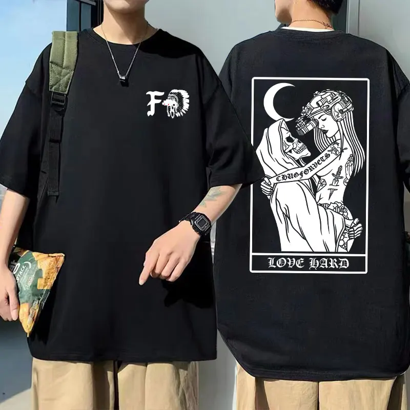 Forward Observations Group T-shirt Skeleton Graphic T Shirts Men Women Vintage Gothic Oversized Tshirt Male Fashion Streetwear