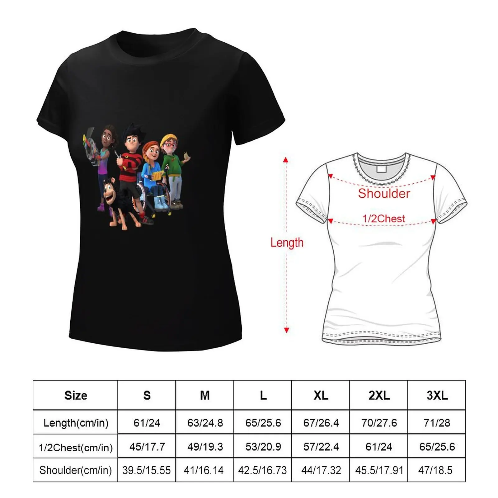 Dennis & Gnasher T-Shirt Customizeds Grappige Schattige T-Shirts Voor Vrouwen