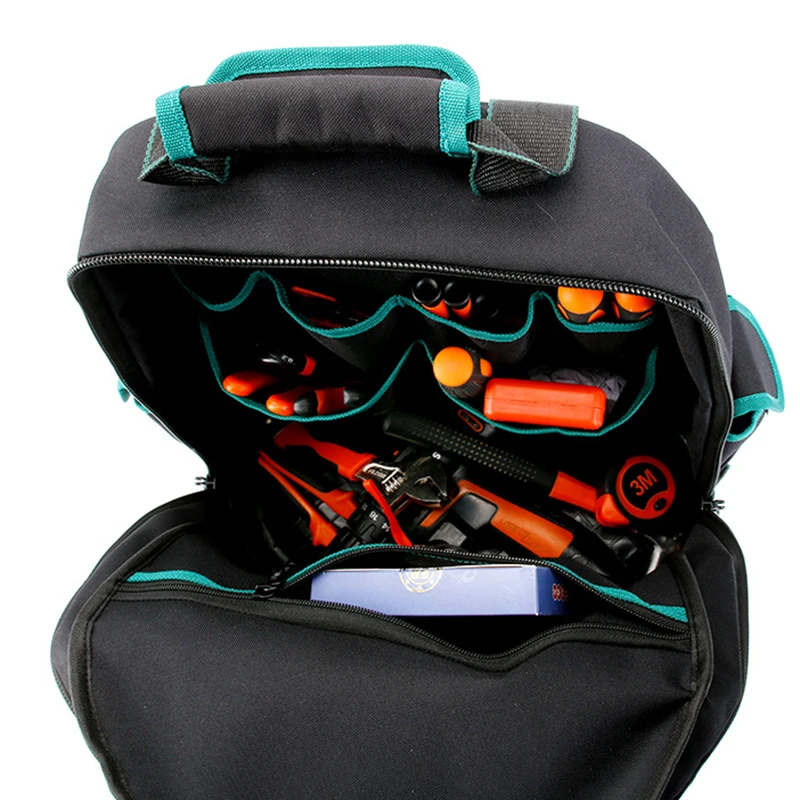 Professional Tool Bag Electrician Multifunctional Complete Toolkit Maintenance Worker Breathable Backpack Oxford Wear Resistant