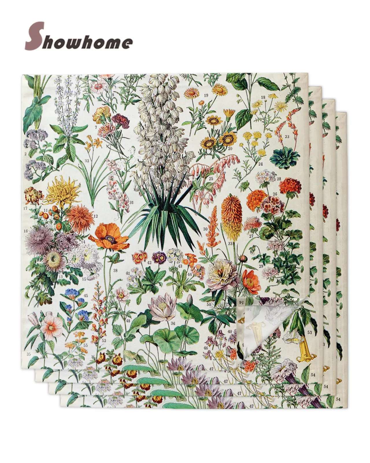 

French Vintage Poster Floral Table Napkins Cloth Set Handkerchief Wedding Party Placemat Birthday Banquet Tea Napkins