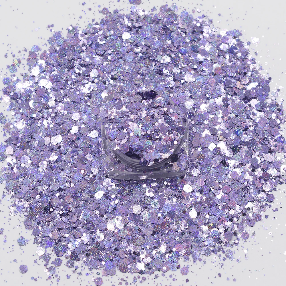 10g/Bag Starry Sky Holo Mix Glitter Mermaid Holographic Flakes Hexagon Sparkly DIY Nail Manicure Sequins Decoration Accessories