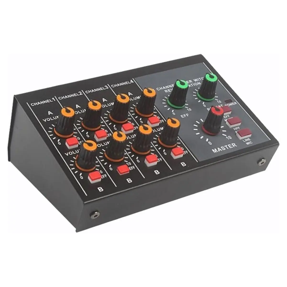 A85P 8Channel Mixer,Mini 8 Compact Audio Mixer for Music Application Musical Instrument Connection DJ Stage Recording US PLUG