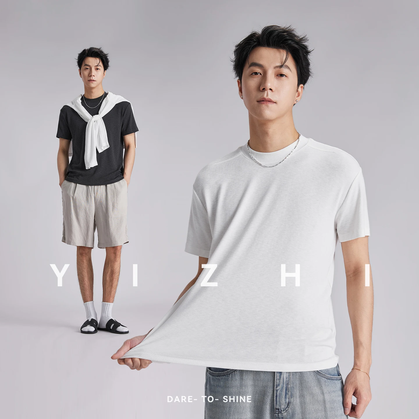 Men Cooling Solid Short Sleeve T Shirt Summer Loose Oversized Stretch Breathable Daily Casual Crew Neck Basic Plain Tee Tops — купить у AliExpress WW