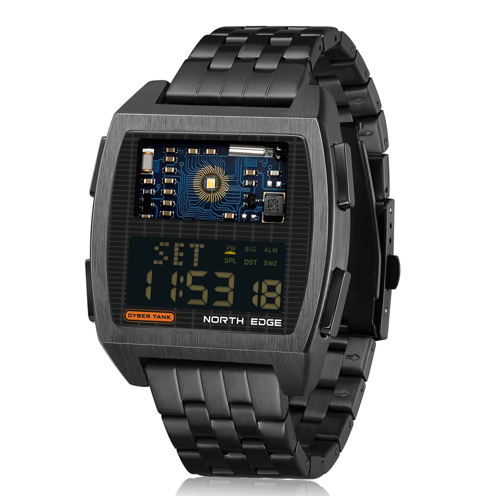 

NORTH EDGE Men Digital Sport Watch 50M Waterproof Wrist Watch with Stopwatch Alarm Clock LED Backlight Multifunction Watch