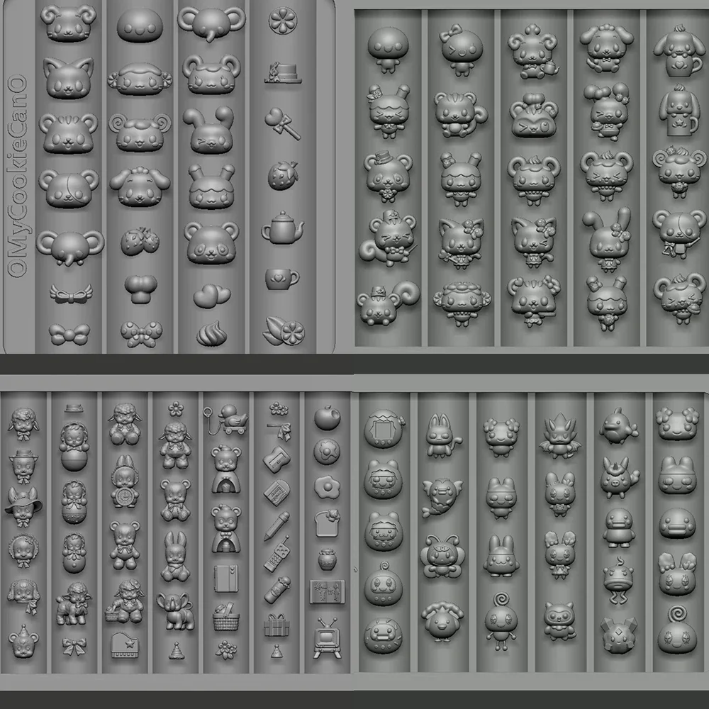 

Cartoon Animal 3D Acrylic Nail Silicone Art Mold Flower Butterfly Bowknot Apple Tableware Snake Mushroom Nail Art Templates Mold