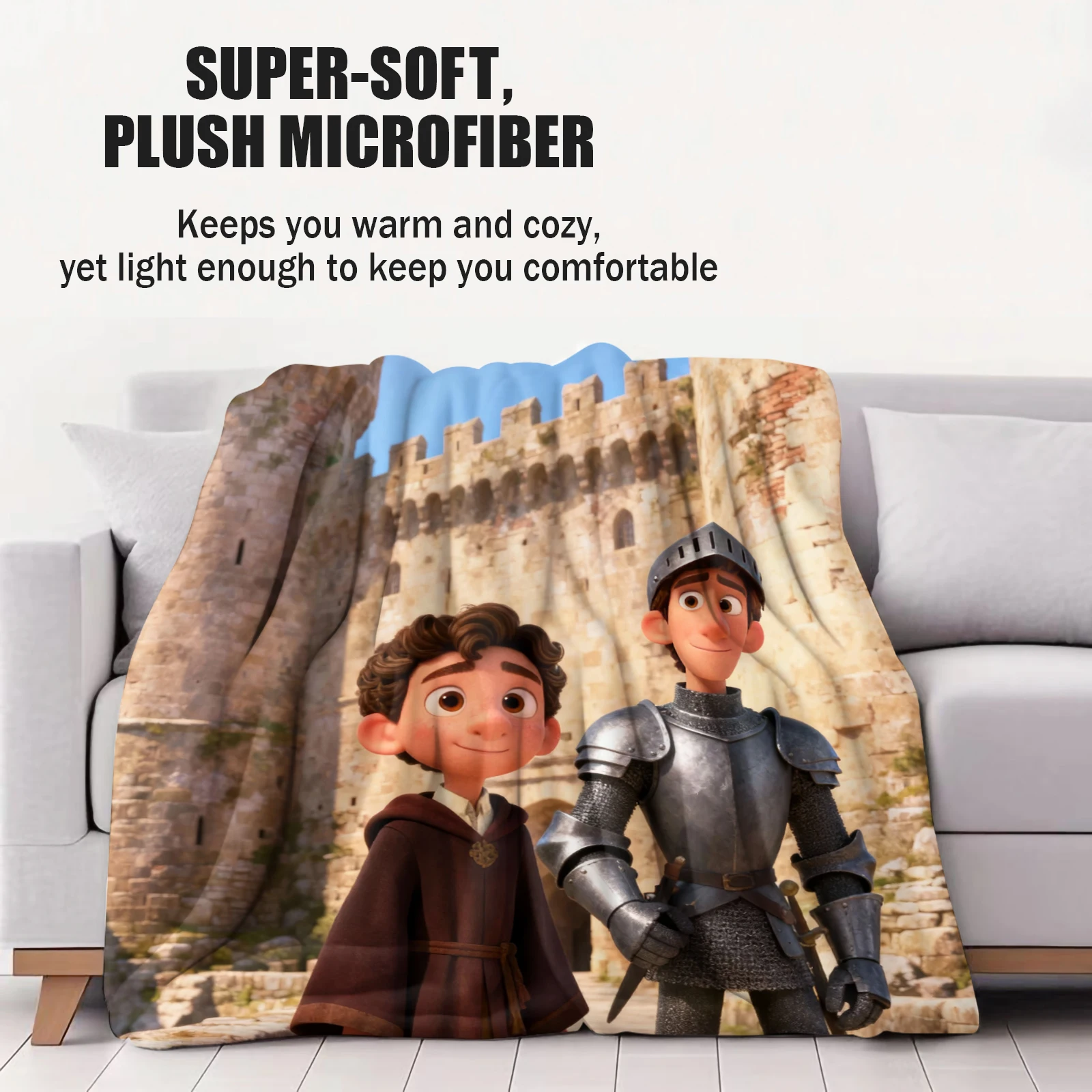 Cartoon Luca Printed Blanket Flannel Warm Blanket Throw Home Office Soft Blankets Home Sofa Decor Camping Kids Boy Girl Gift