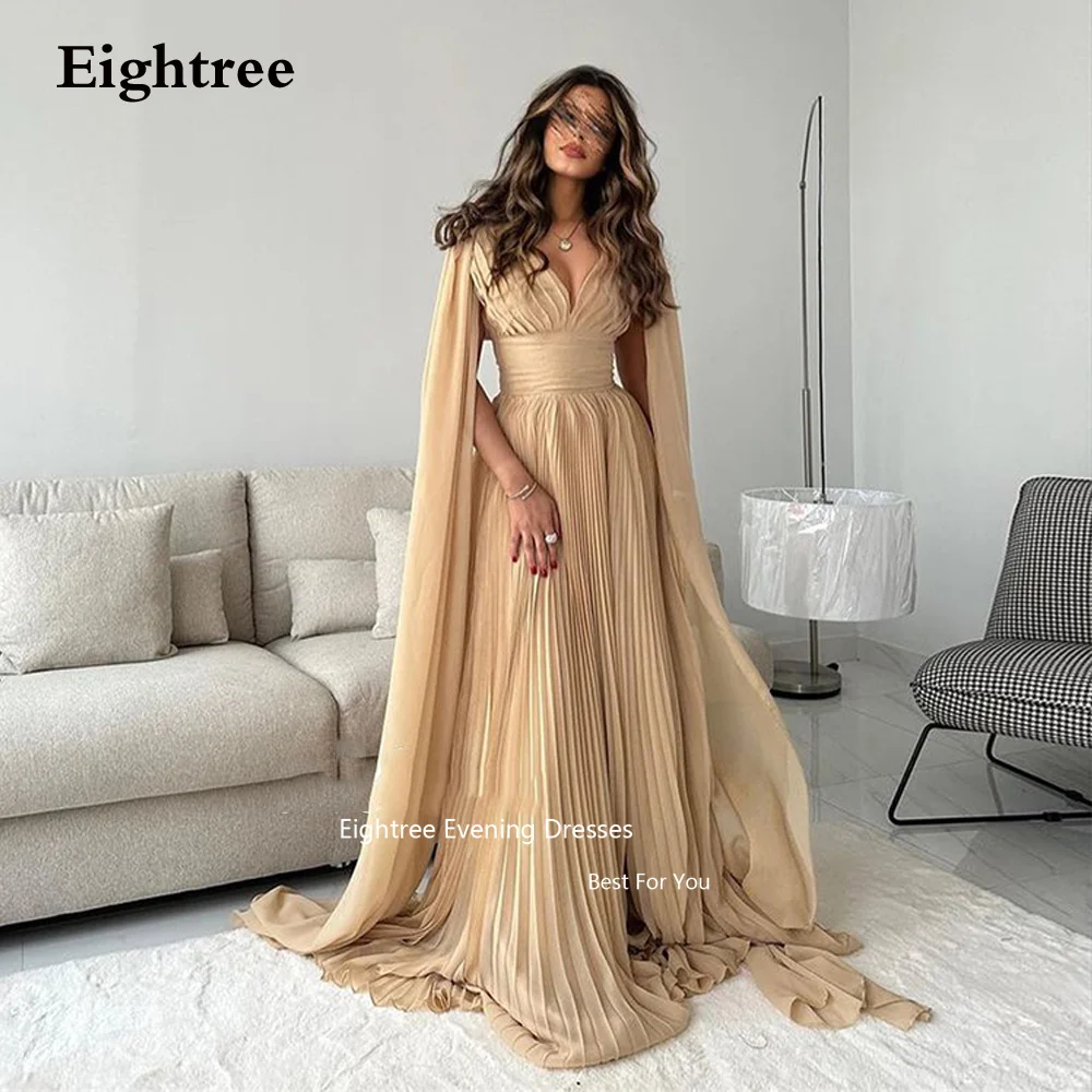 

Eightree Vintage Evening Dresses Long A Line V Neck Formal Occasion Dresses Abendkleider Dubai 2023 Vestidos De Noche