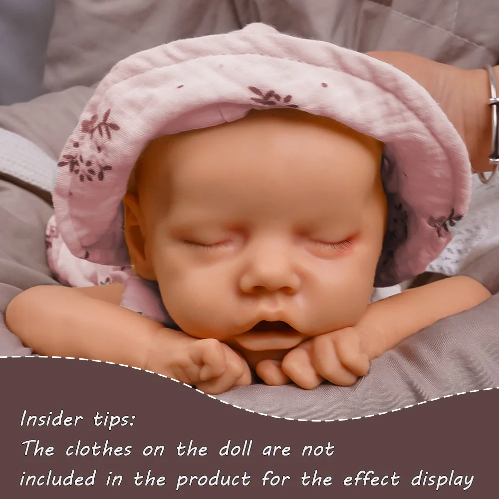 🌟    Bambino rinato in silicone di grado professionale da 17,5 pollici 2,6 kg proporzione perfetta design realistico con chiusura a bocca e occhiello