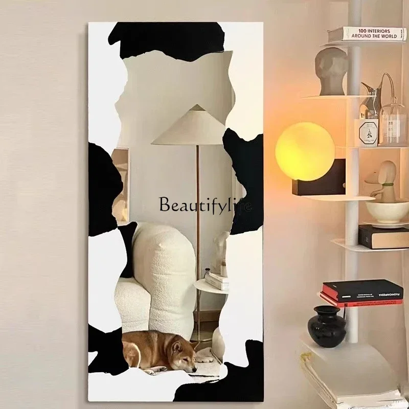 66.Nordic Irregular Light Luxury Floor Mirror Creative Cloud Dressing Mirror