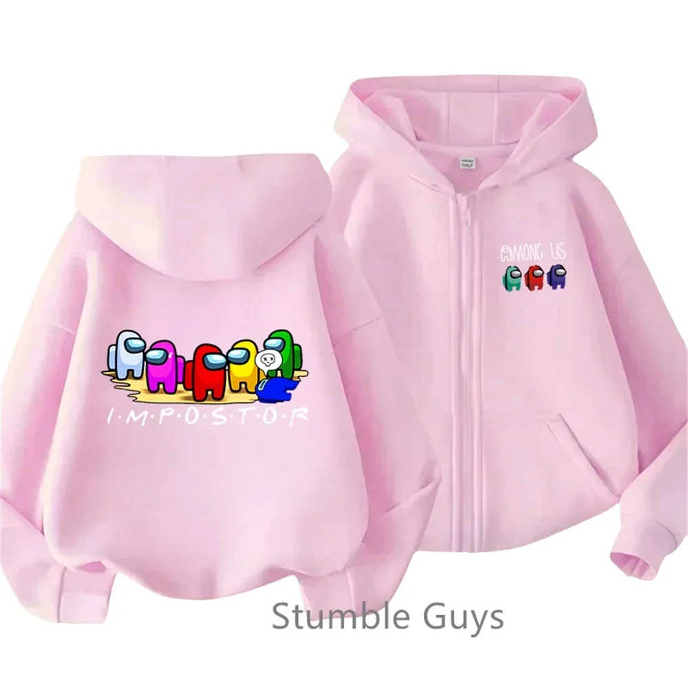 2025 Game Us Felpa con cappuccio per bambini Gioco di moda Maglione con cerniera Casual Ragazzi Anime Marios Vestiti Ragazze Manica lunga Sonic Trucksuit