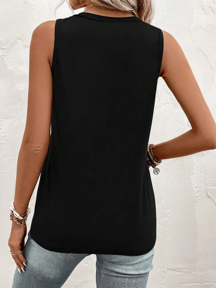 New Fashion Womens Tank Tops V Neck Basic Solid Color Casual Flowy Summer Sleeveless Comfortable and Breathable