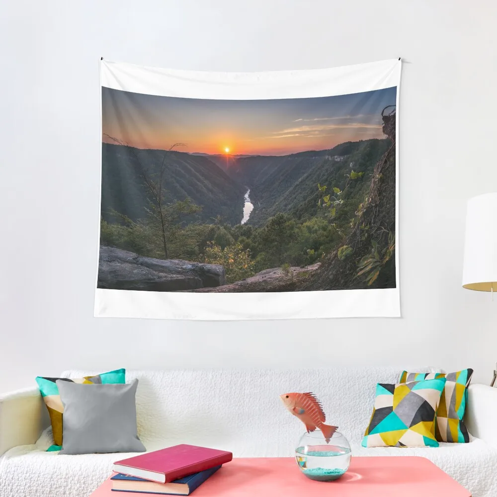 

Sunset on the New River Gorge, West Virginia Tapestry Decoration Wall Room Decor Decoration Room Tapestry