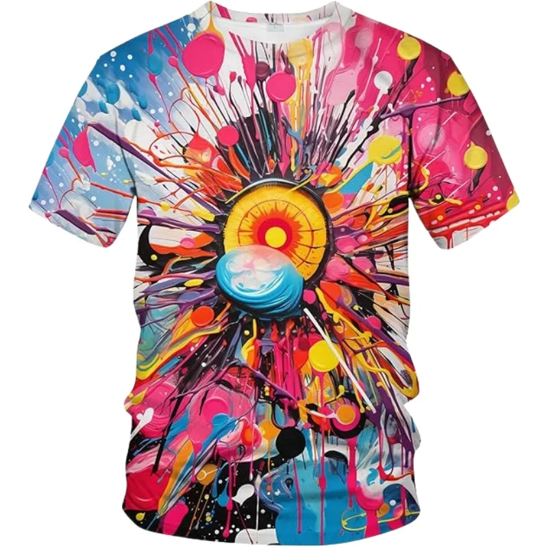 

Men Women 3D Trippy Graffiti Animation Graphic T-Shirt Short Sleeve Crewneck Shirt