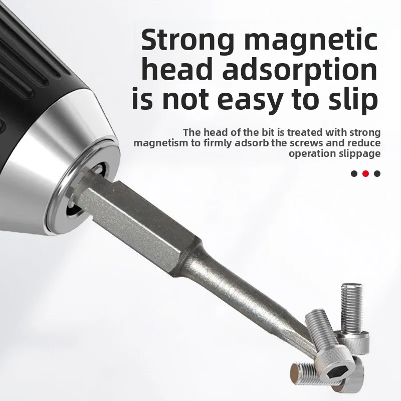 8/10pcs Set 1/4Inch Hex Shank(1.5-12)X50mm Steel Inner Hexagon Head Drill Screwdriver Set with Magnetic Bits Hex Head Allen Bits