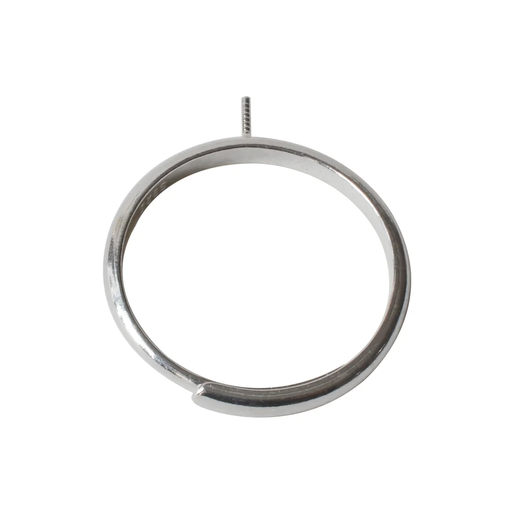 

925 Sterling Silver Ring blanks Bases Setting, Silver Open Adjustable Pearl Ring Fittings Accessories for DIY Jewelry Making