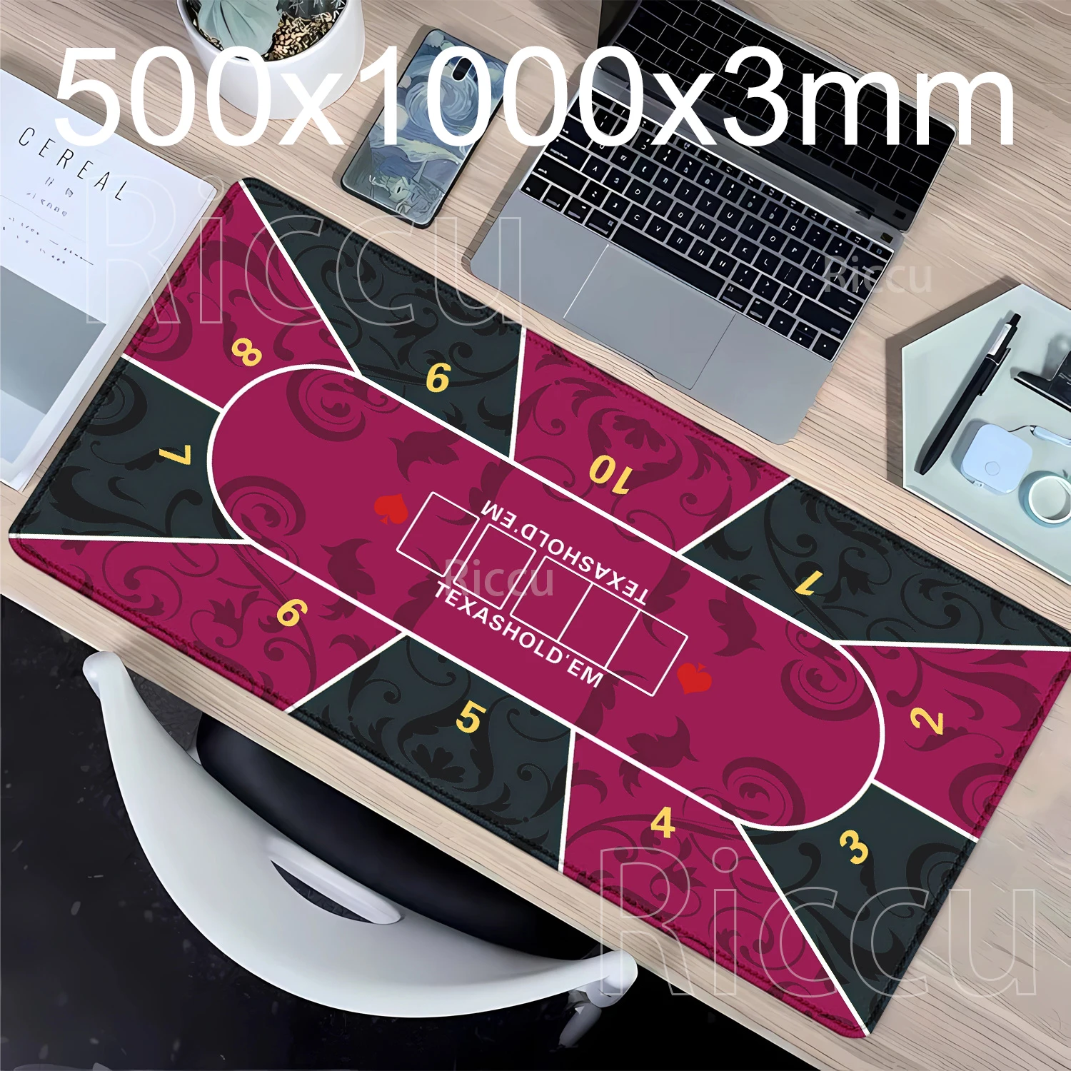 

Коврик для настольных игр 500x1000x3 мм с HD-печатью, резиновый, нескользящий, для покера Техасский Холдем, с оверлоком, для развлечений и настольных игр