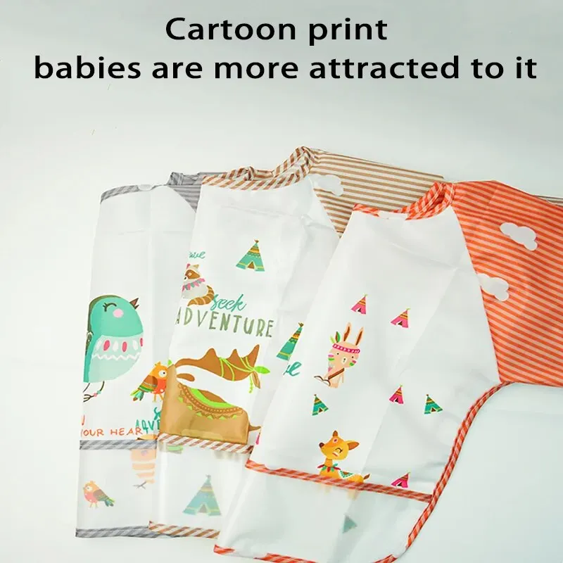 Cute Baby Bibs Waterproof Long Sleeve Apron Children Feeding Smock Bib Burp Painting Drawing Soft Toddler Clothing Bandana Bibs