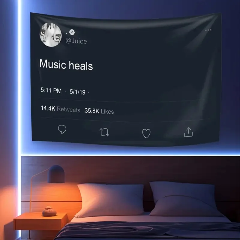 VIKAMA Hip-Hop-Rap-Musik-Wandteppich, Urbaner Street-Style Wandkunst für Schlafzimmer, Männerhöhle, Geschenk für Musikliebhaber