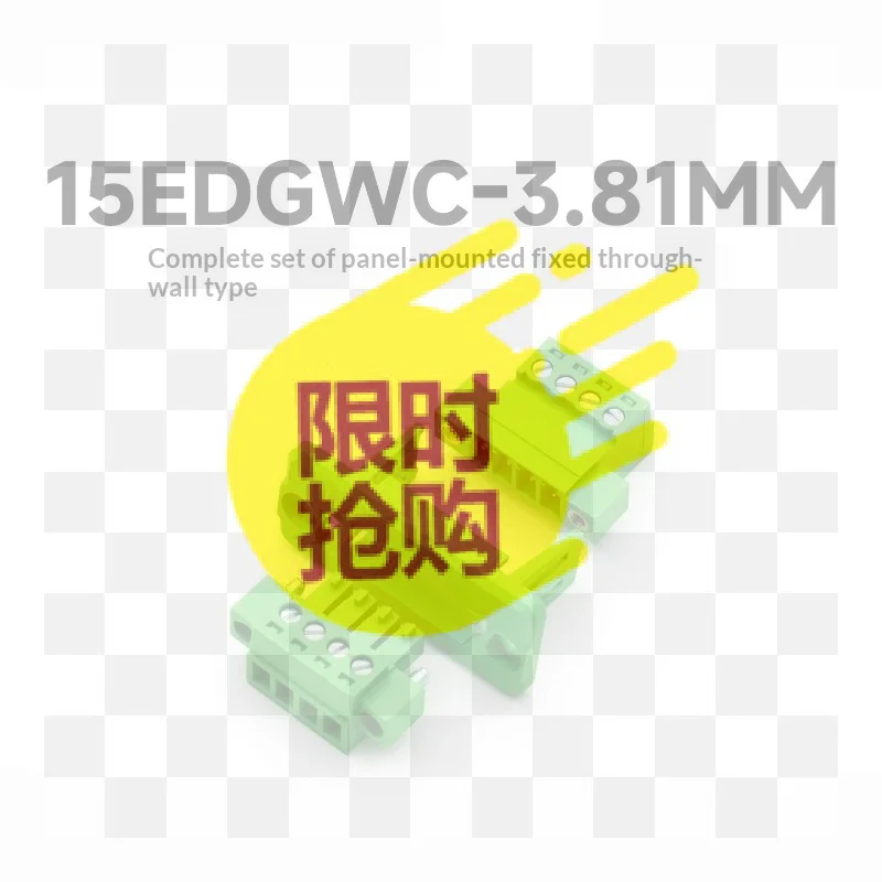 【BA】3.81mm Pitch Pluggable Terminal Wall Through Panel Mount Connector 2P-24P Male Female Socket For DIY Electronic Projects