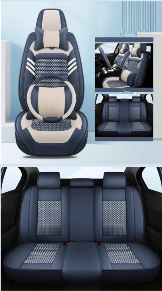 

Top quality, Front and back car seat covers + Steering wheel cover for Toyota Hilux 2023-2005 breathable seat case seat cushion