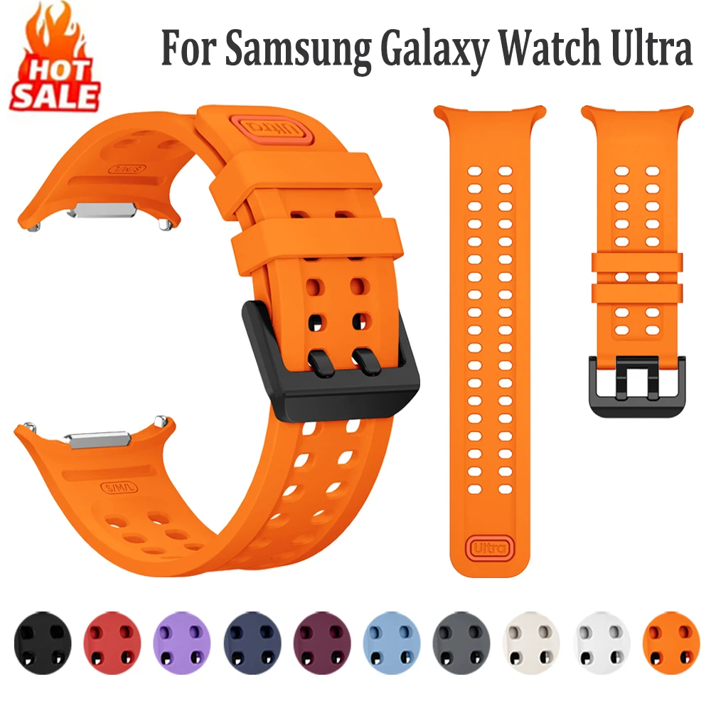 Watch Band For Samsung Galaxy Watch 7 8 Ultra Strap replacement Sport Rubber Wristband Bracelet For galaxy watch Ultra 2026 band