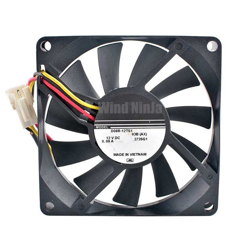 D08R-12TS1 8cm 80mm fan 80x80x15mm DC12V 0.09A 3pin cooling fan suitable for refrigerators