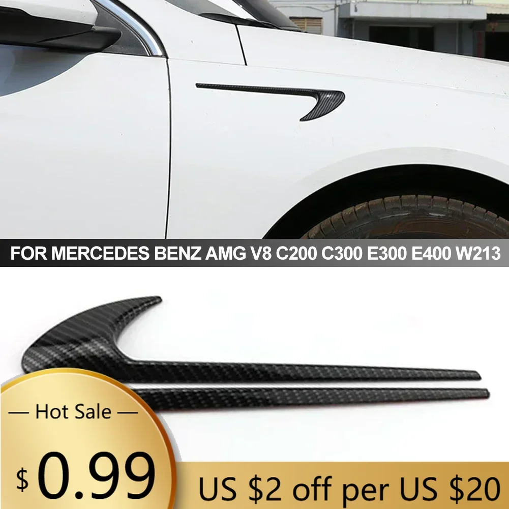 

Steering Covers For Mercedes Benz AMG V8 C200 C300 E300 E400 W213 C-Class W205 AMG 2Pcs Car Side Sticker Vent Fender Trim Embl