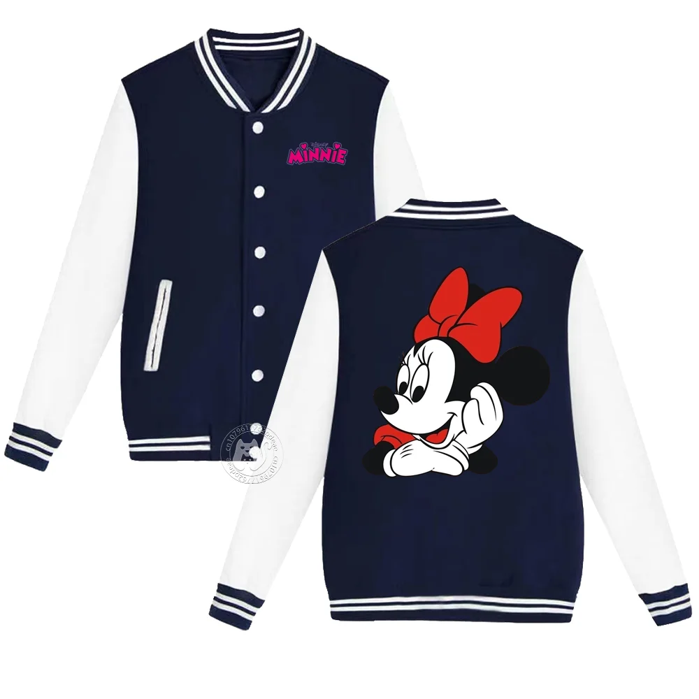 Disney sells cute Minnie cartoon printed children\'s Fall/Winter Boys and girls casual and comfortable cardigan baseball uniform