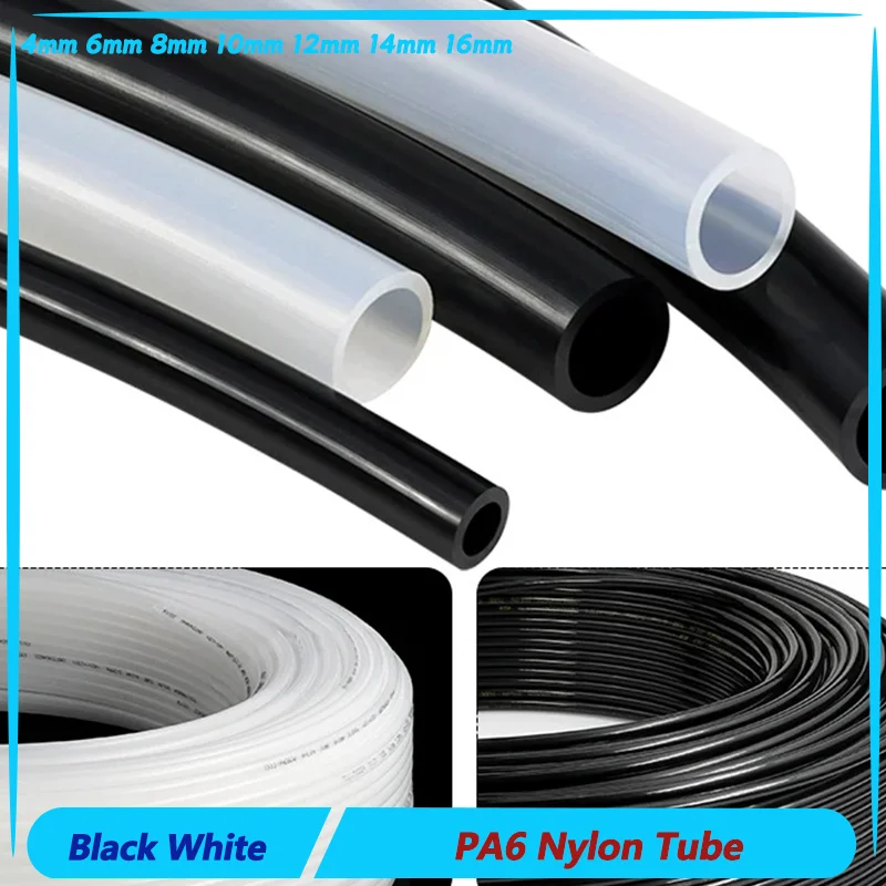 

1/3/5/10M Pneumatic Air Compressor Smooth Rigid Polyamide Oil Pipe High Pressure PA6 Nylon Tube 4mm 6mm 8mm 10mm 12mm 14mm 16mm