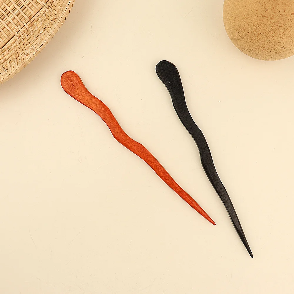 

New Chinese style sandalwood hairpin, simple spring hairpin, women's antique Han costume accessories, cheongsam headdress