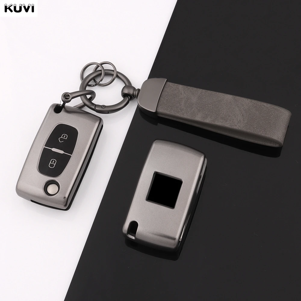 Funda para llave de TPU gris de 2 y 3 botones para Citroen c-crosser C3 C4 Picasso Berlingo, funda para Peugeot Partner Tepee 207 307 308 407