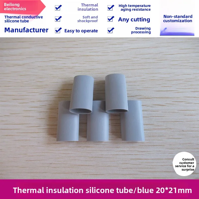 

Slit Thermal Silicone Tube - Blue 20×21mm, Silicone/Insulating Sleeve, High-Temp Resistant Soft Tube