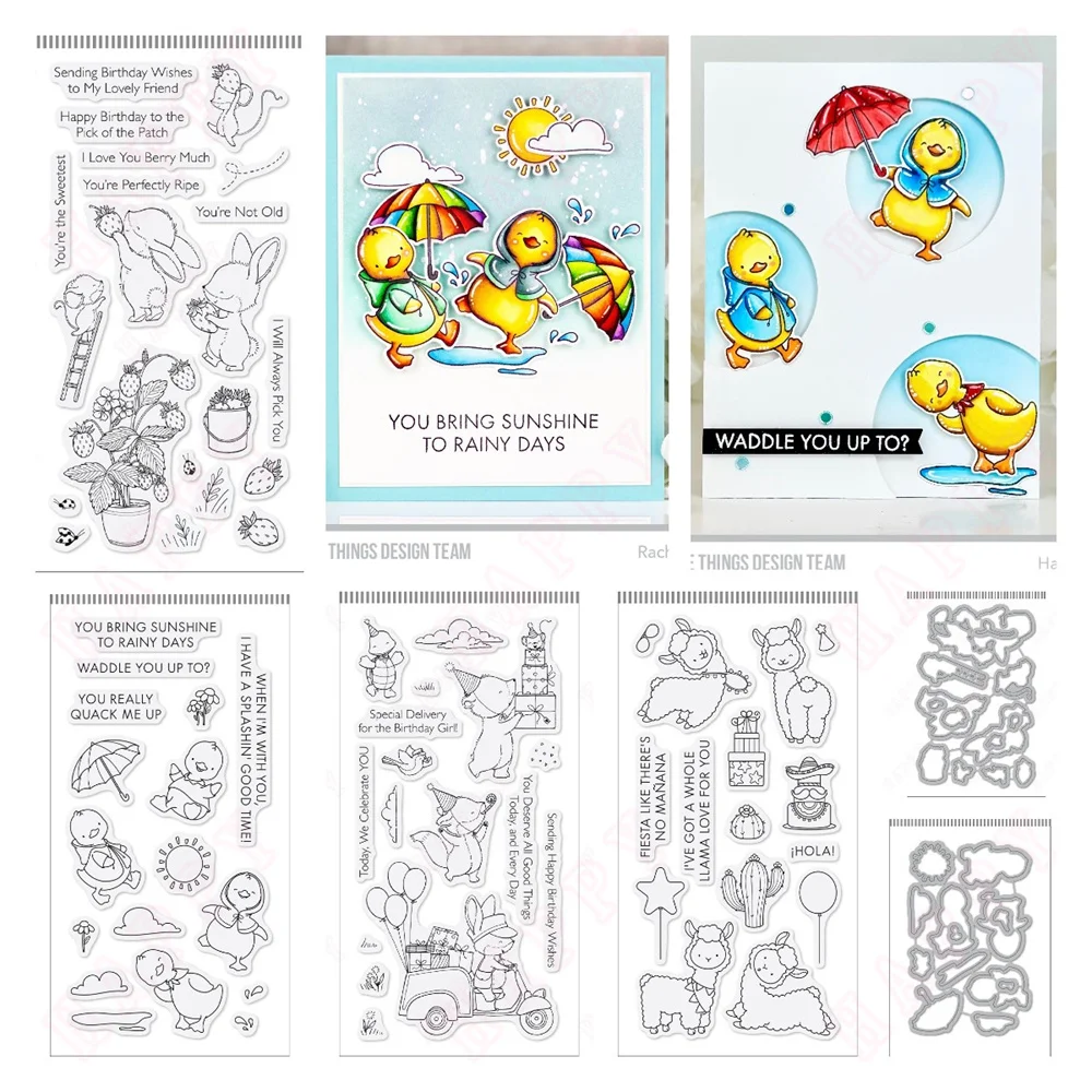 

Duck, Duck, Quack Die 2024 Summer style Metal Cutting Dies And Clear Stamps For DIY Scrapbook Stamp Craft Paper Card Decoration