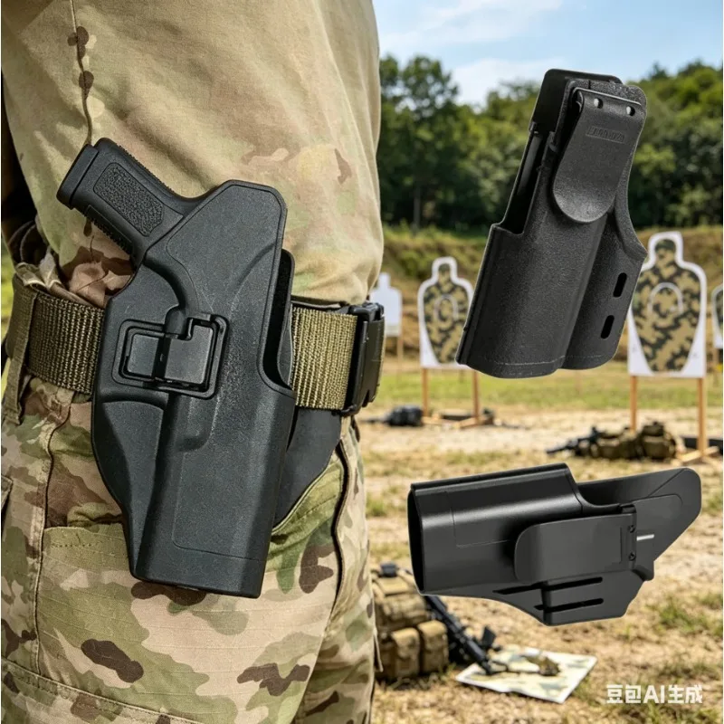 

Quick Release Pistol Holster for G18 Hunting Holster Waist Carry Tactical Outdoor Gear Plastic Quick-pull Sleeve
