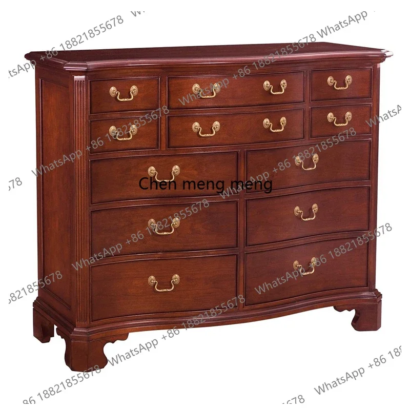 American antique brown furniture multi-chest cabinet living room drawer porch bedroom study file locker