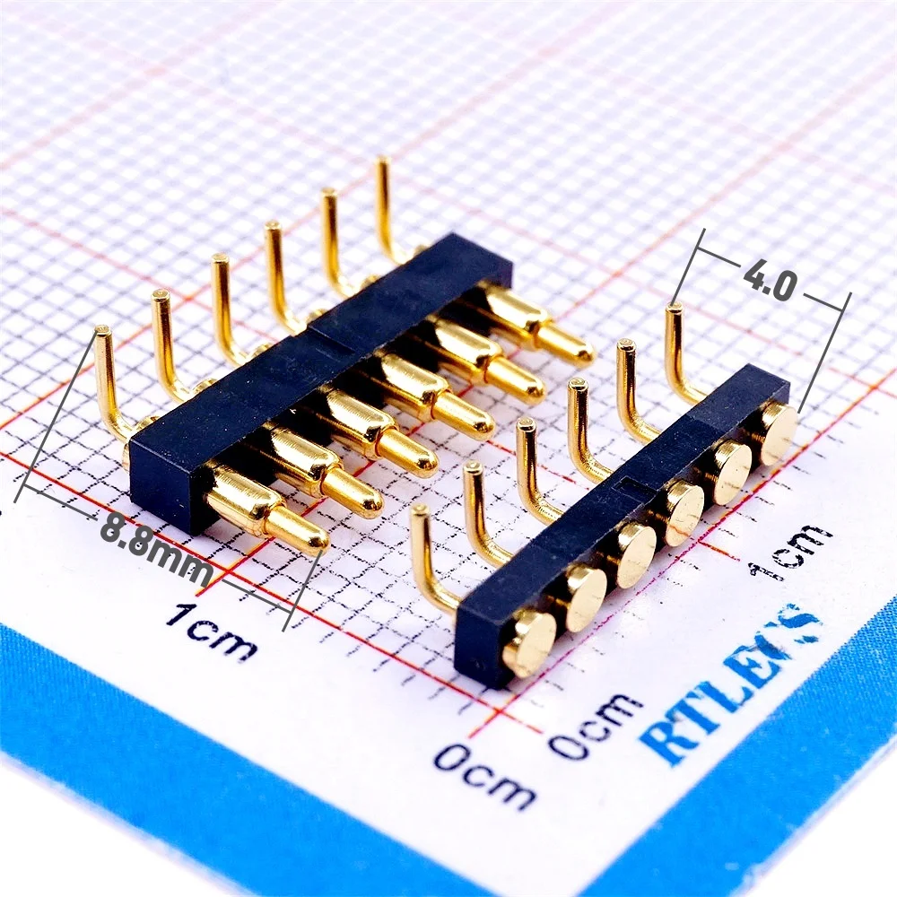 2/5 قطعة موصل الربيع المحملة بوجو دبوس ذكر 3 4 5 6 موقف 2.54 الملعب أنثى الزاوية اليمنى من خلال ثقوب الارتفاع 8.8 مللي متر الذهب 2A
