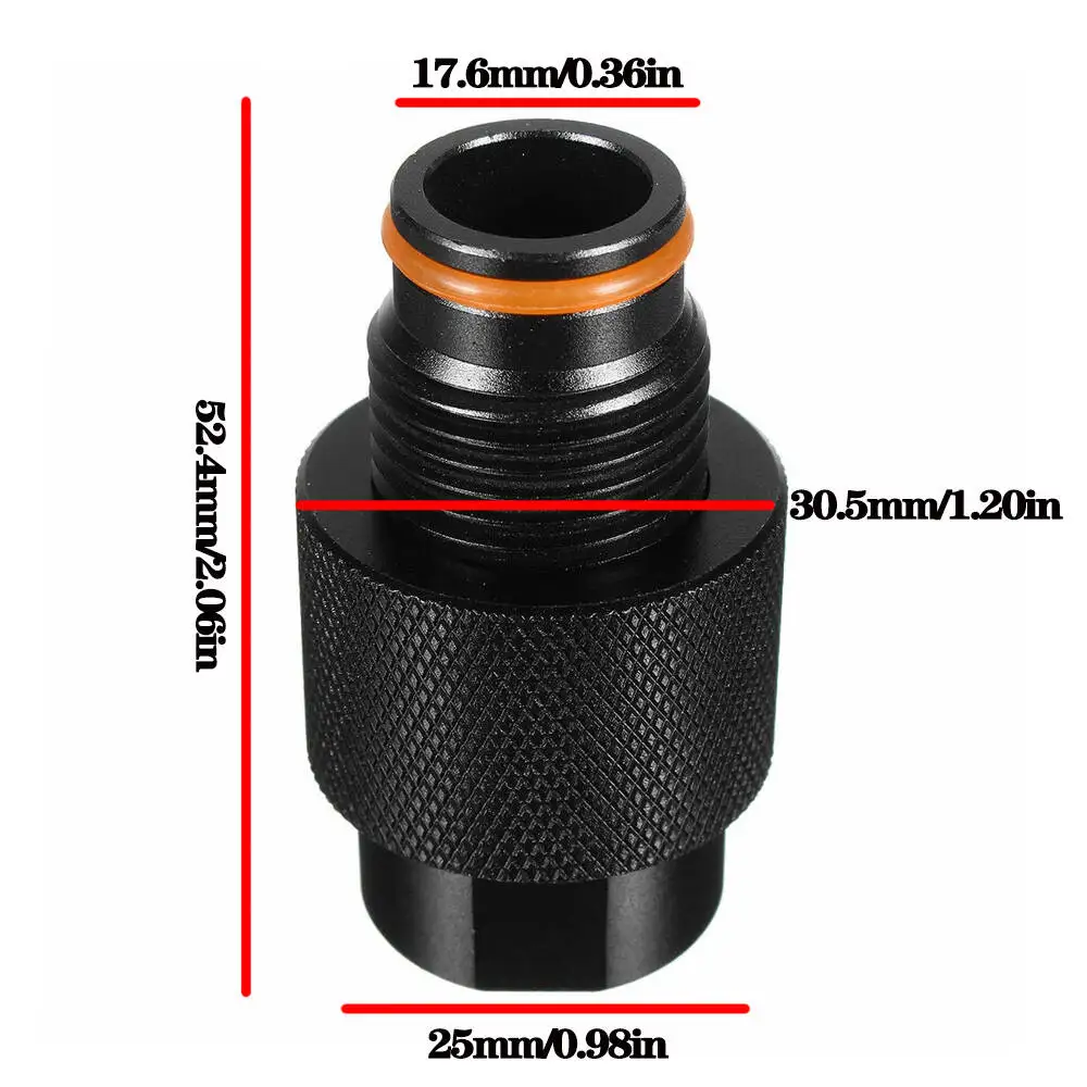 New HPA Air Tank Regulator Valve Saver On/Off ASA Adaptor G1/2-14 Thread Black