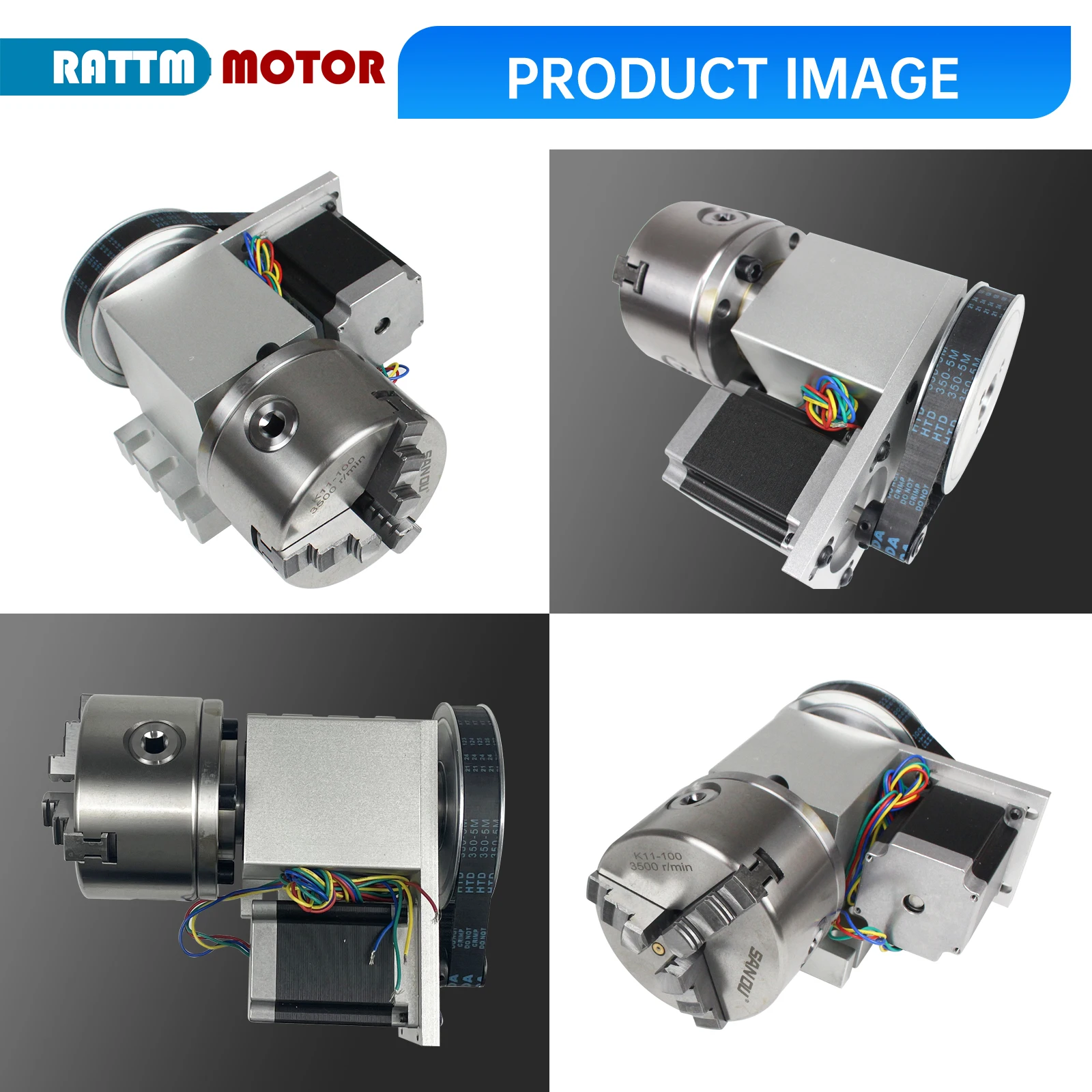 Imagem -02 - Kit de Mandril Mandíbulas 100 mm Eixo Mais Cabeçote Móvel Cnc de Alta Velocidade para Roteador Cnc e Gravação em Madeira