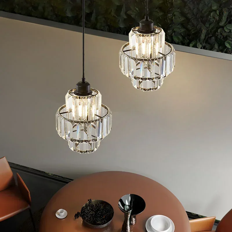 

Nordic Luxury Crystal Pendant Light for Living Room Bedroom Aisle Ceiling Hanging Lamp Indoor Balcony Lighting Luminaire