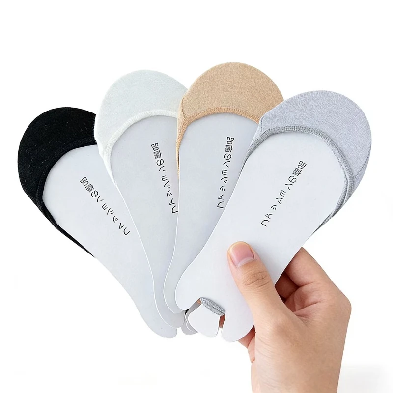 

5 Paar Mode Frühjahr Sommer Rutschschutz Hochabsätze Unsichtbare Flachfüße Socken Damenboot Socken Baumwolle Socken.