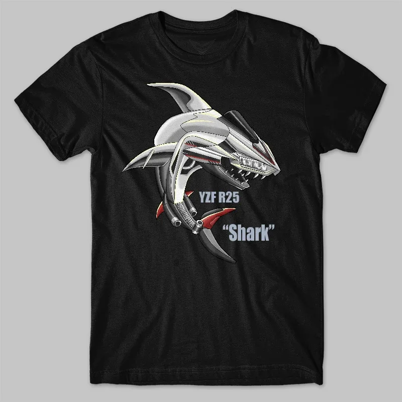 الكلاسيكية دراجة نارية YZF R25 القرش تحويل مستوحاة تي شيرت 100% القطن س الرقبة قصيرة الأكمام عادية قميص رجالي حجم S-3XL #5