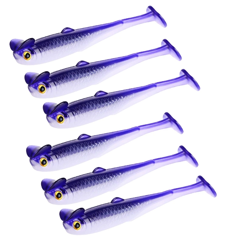 

6Pcs Fishing Lures for Saltwater Paddle Tail Swimbaits T Tail Baits Artificial Baits Fishing Lure Swim Baits