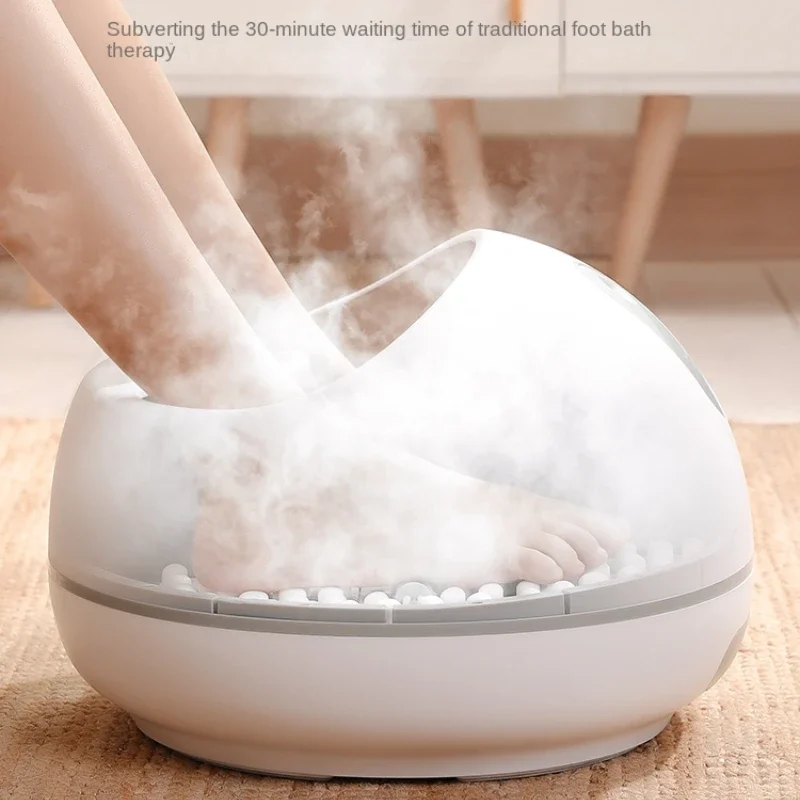 Electric Steam Foot Bath Massager Detox Foot Spa Basin with Heat Roller Healt Care Foot Massage for Home Relax Footbath Machine